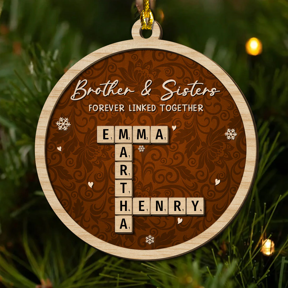 Same Roots But Different Beautiful Branches - Personalized Custom 2-Layered Wood Ornament - Image 4