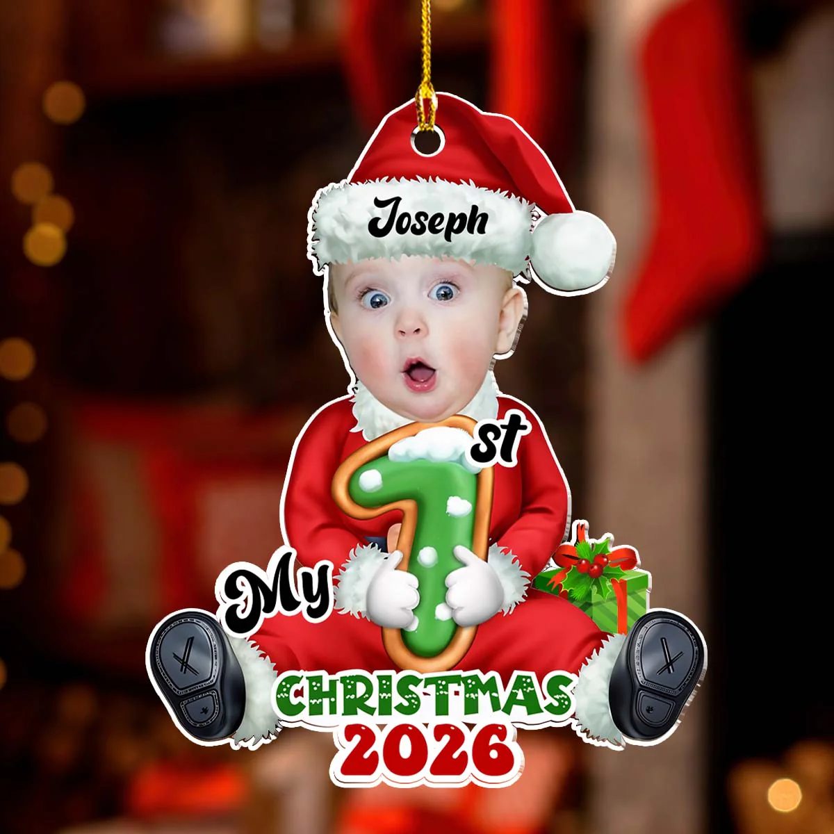 Santa Baby Christmas 2025 - Personalized Custom Acrylic Ornament - Image 2