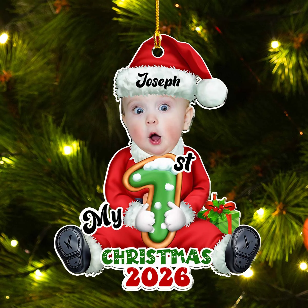 Santa Baby Christmas 2025 - Personalized Custom Acrylic Ornament - Image 3