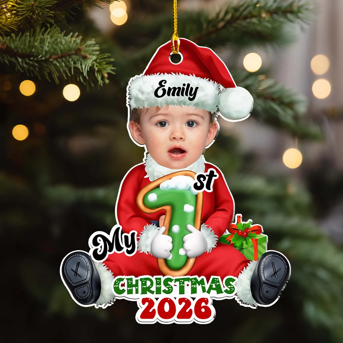 Santa Baby Christmas 2025 - Personalized Custom Acrylic Ornament - Image 4