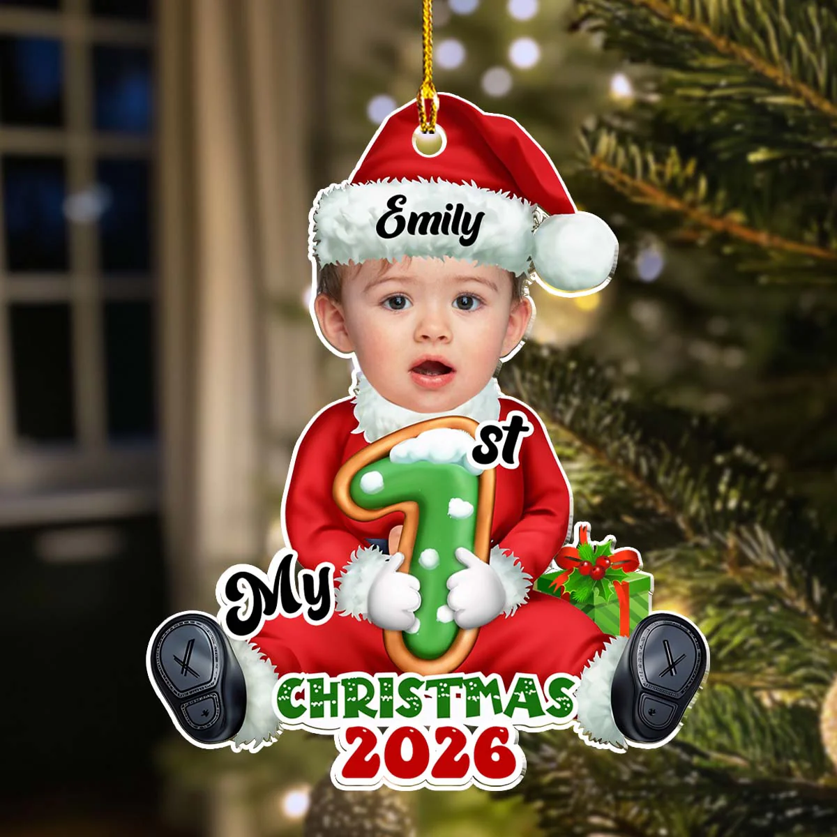 Santa Baby Christmas 2025 - Personalized Custom Acrylic Ornament - Image 5