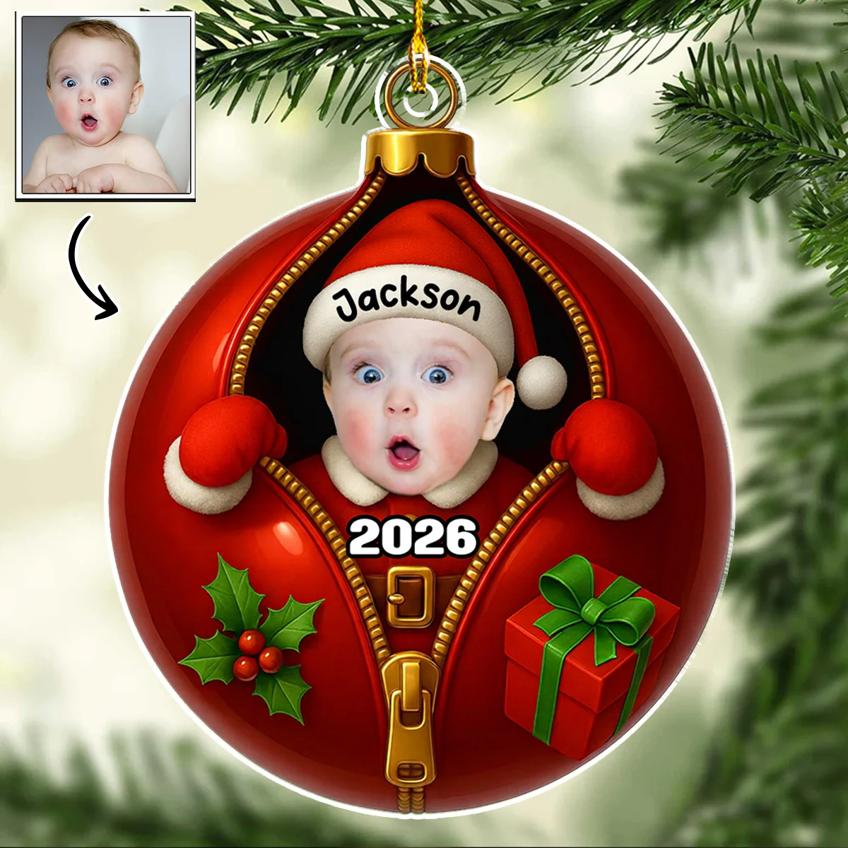 Santa Baby - Personalized Custom Acrylic Ornament
