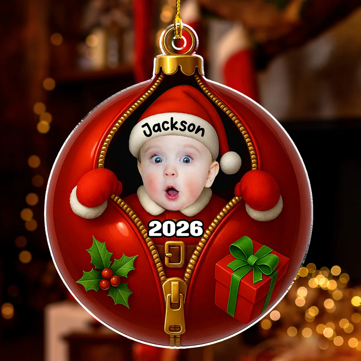 Santa Baby - Personalized Custom Acrylic Ornament - Image 4
