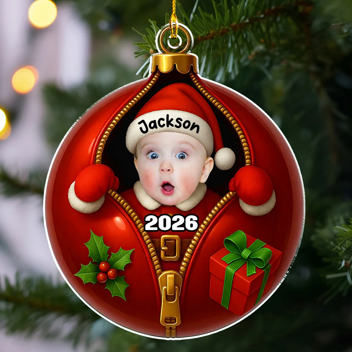 Santa Baby - Personalized Custom Acrylic Ornament - Image 5