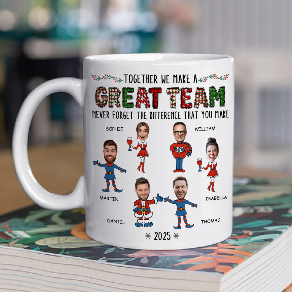 Santa Dream Team - Personalized Custom Coffee Mug - Image 2