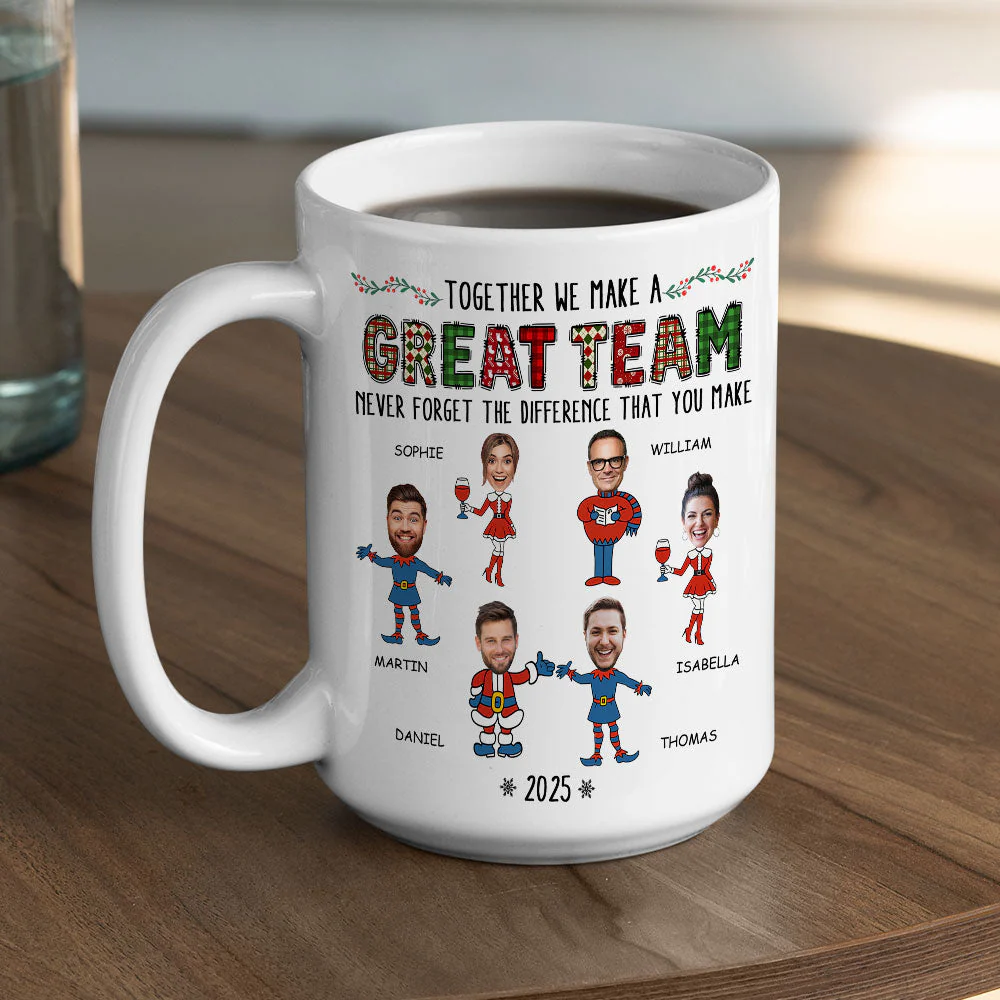 Santa Dream Team - Personalized Custom Coffee Mug - Image 4