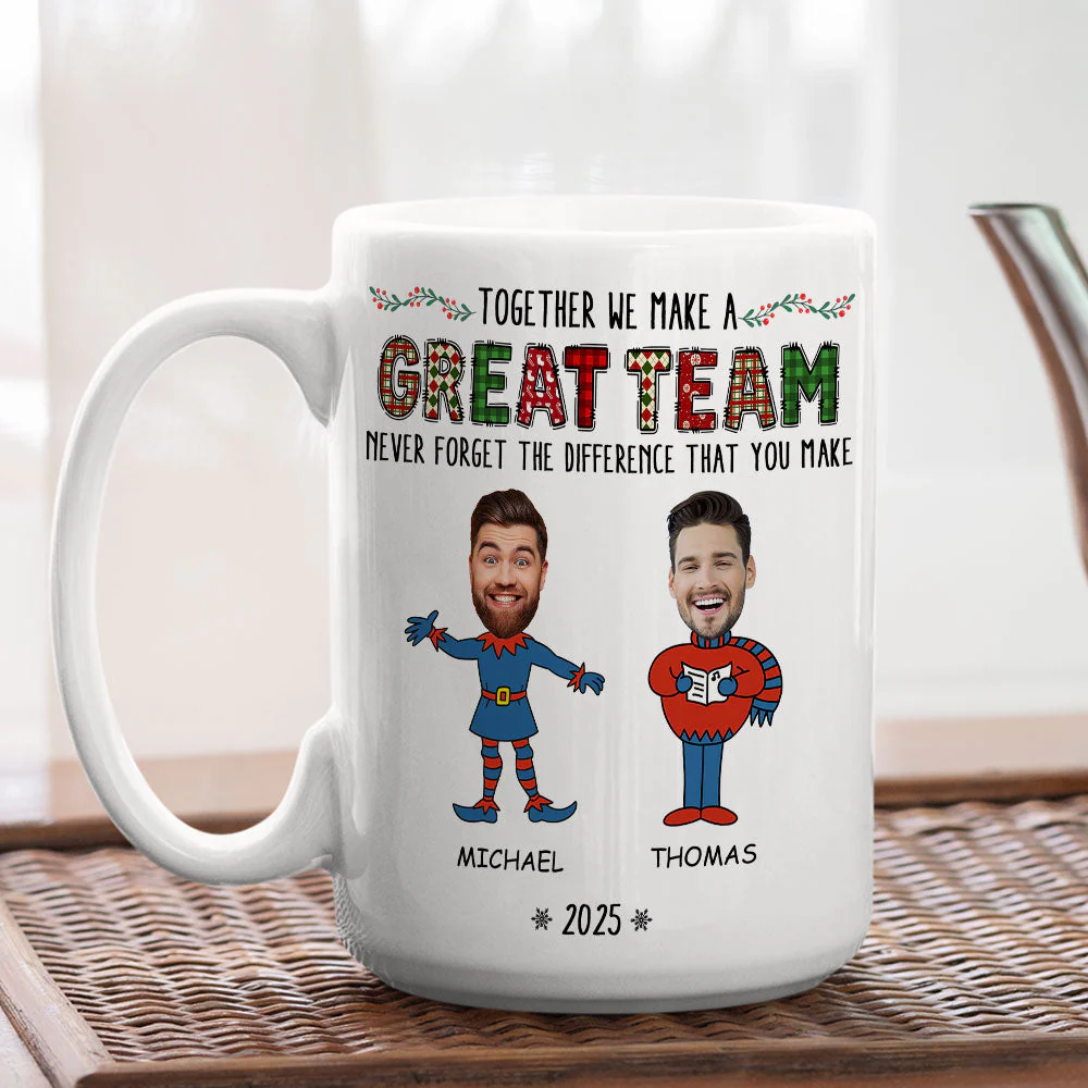 Santa Dream Team - Personalized Custom Coffee Mug - Image 5