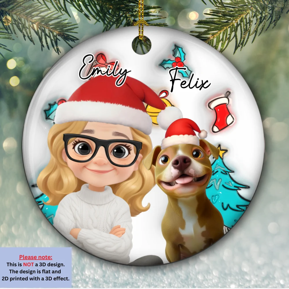 Santa Is Coming To Them - Personalized Custom 3D Inflated Effect Ceramic Ornament - Image 5