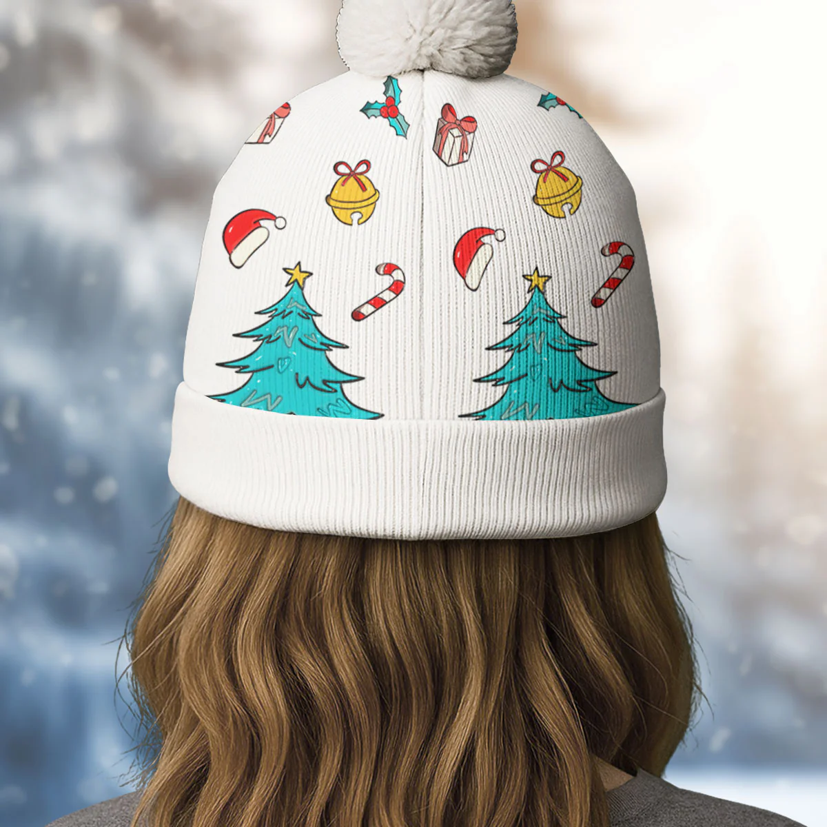 Santa Is Coming To Us - Personalized Custom Bobble Beanie Hat - Image 3
