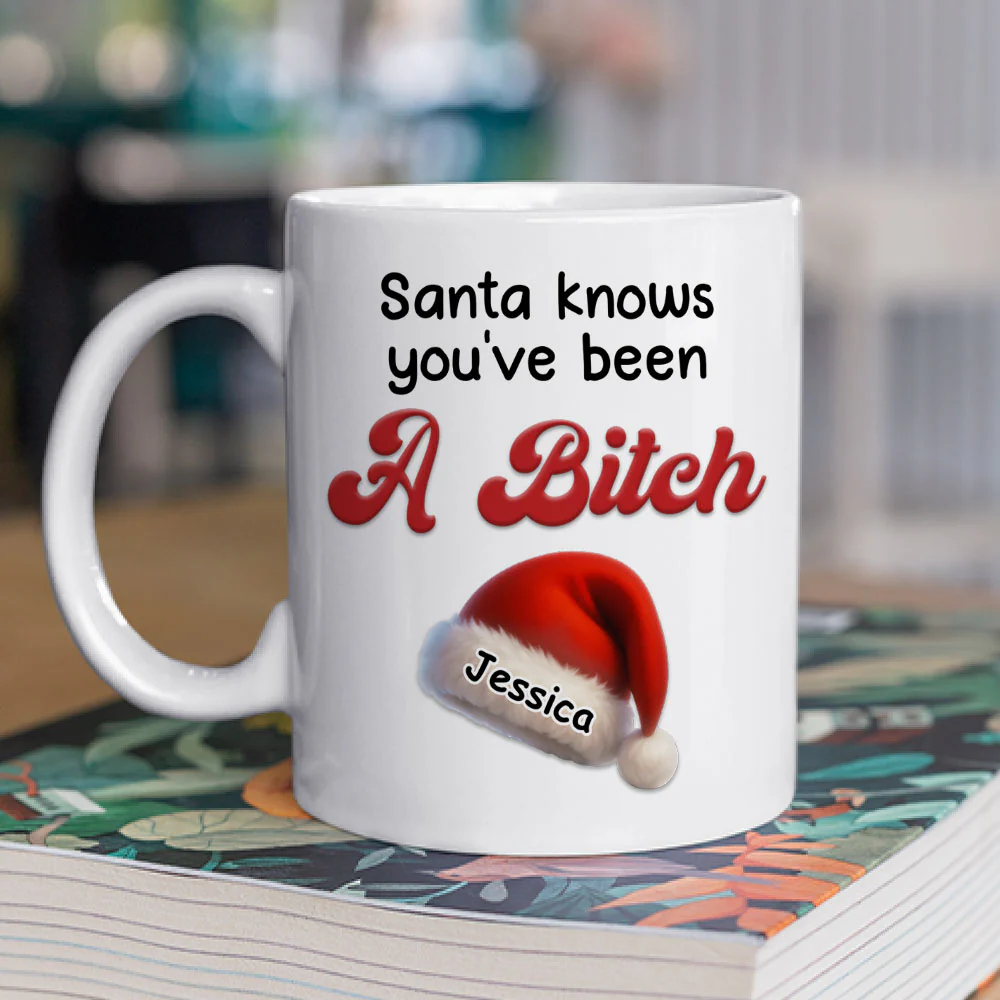 Santa Knows You - Personalized Custom Coffee Mug - Image 2