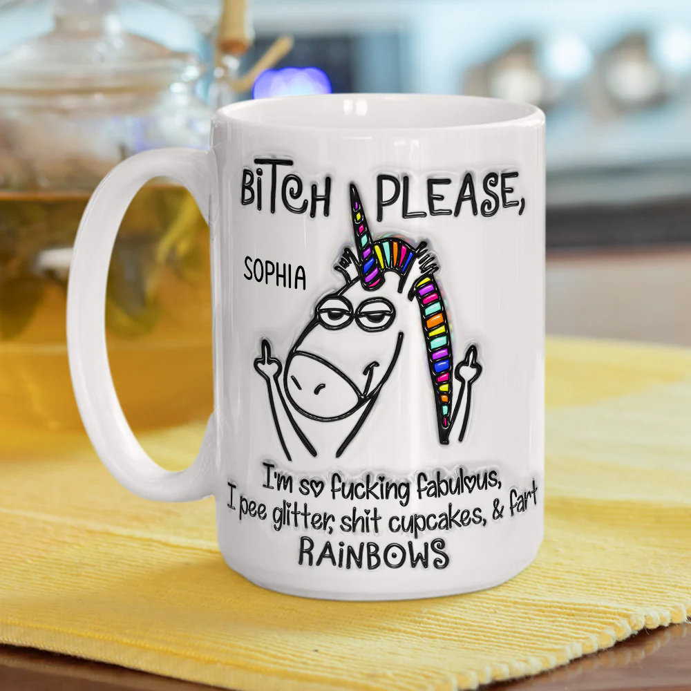 Sassy Unicorn - Personalized Custom 3D Inflated Effect Mug - Image 5