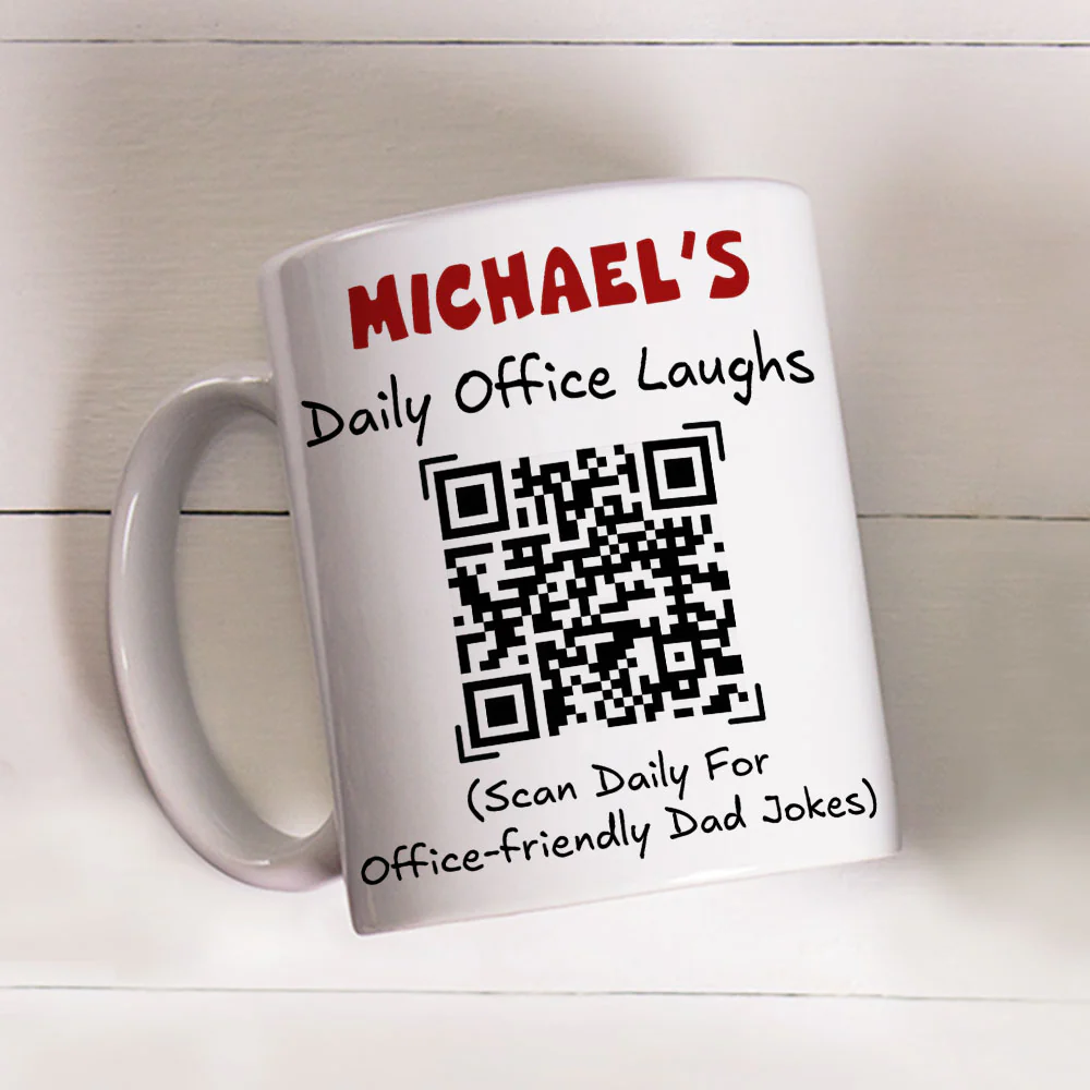 Scan And Laugh Dad Joke - Personalized Custom Coffee Mug - Image 2