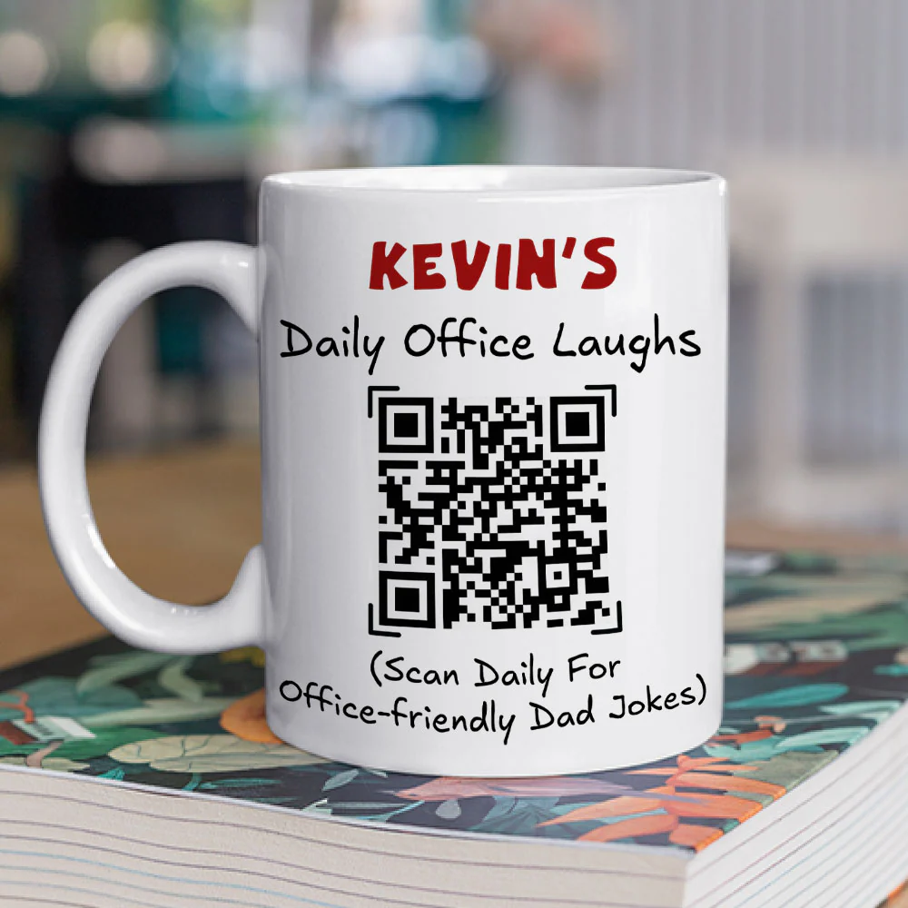 Scan And Laugh Dad Joke - Personalized Custom Coffee Mug - Image 3