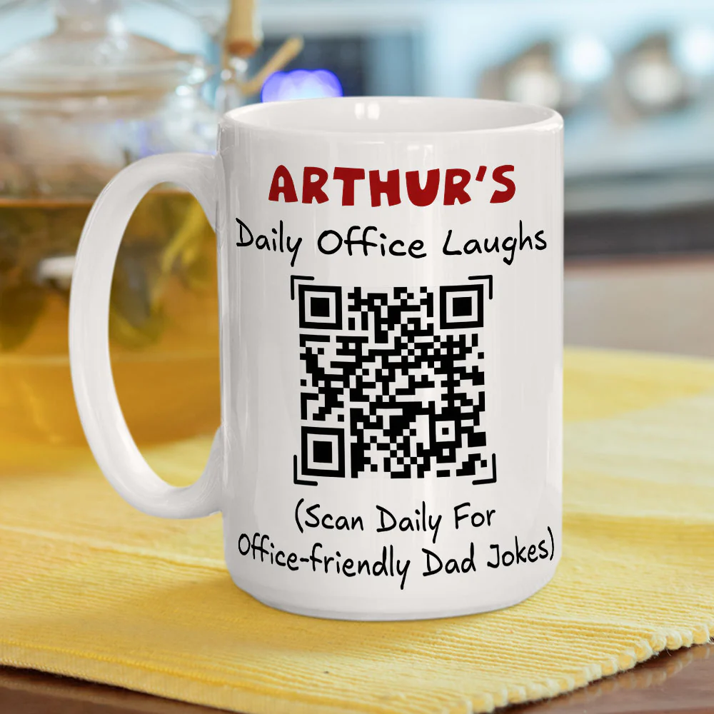 Scan And Laugh Dad Joke - Personalized Custom Coffee Mug - Image 4