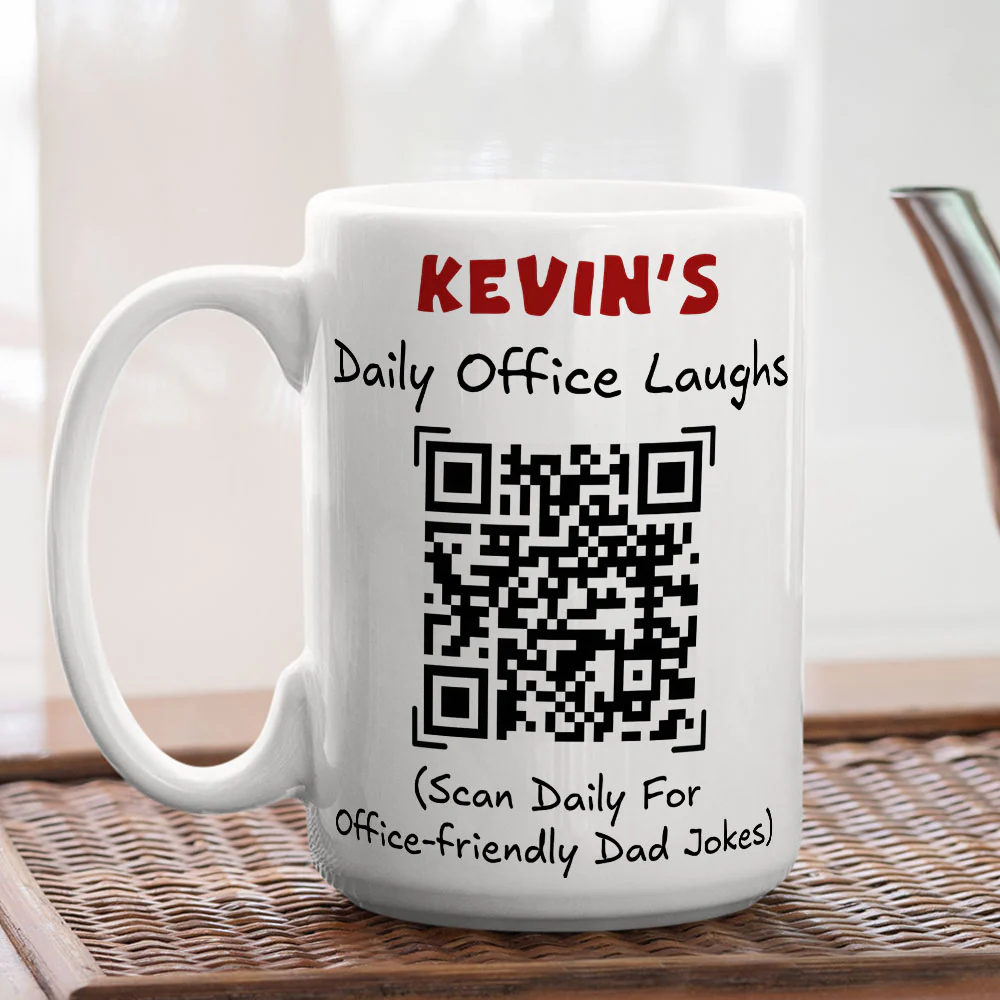 Scan And Laugh Dad Joke - Personalized Custom Coffee Mug - Image 5