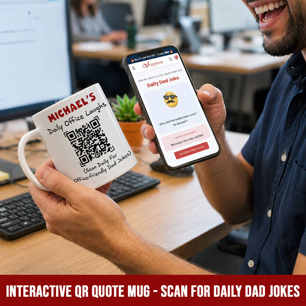 Scan And Laugh Dad Joke - Personalized Custom Coffee Mug - Image 6