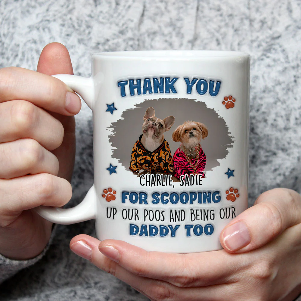 Scooping My Poo Photo - Personalized Custom 3D Inflated Effect Coffee Mug - Image 3