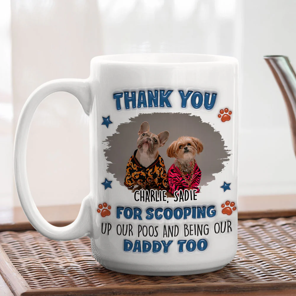Scooping My Poo Photo - Personalized Custom 3D Inflated Effect Coffee Mug - Image 5