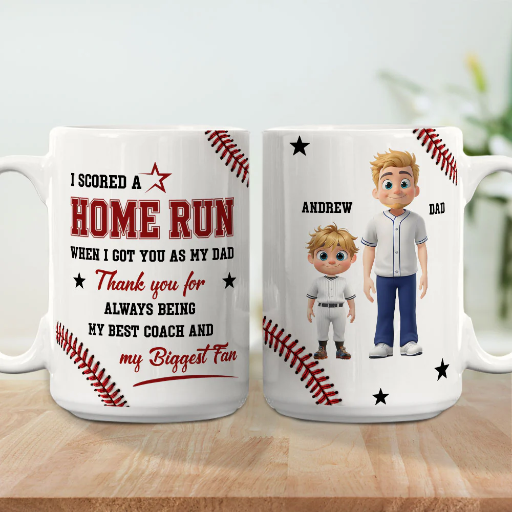 Score A Home Run - Personalized Custom 3D Effect Mug - Image 6