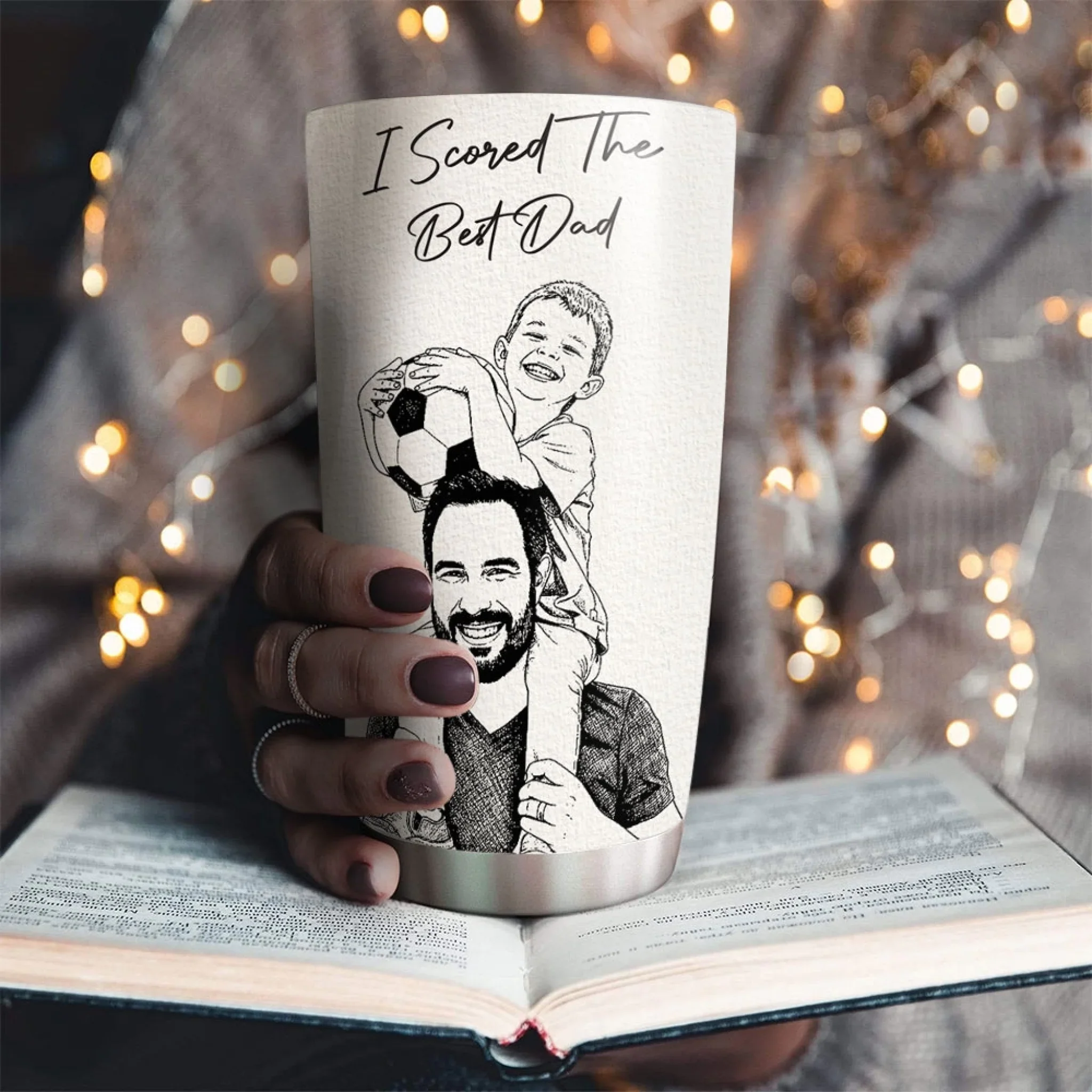 Scored The Best Dad - Personalized Custom Tumbler - Image 4