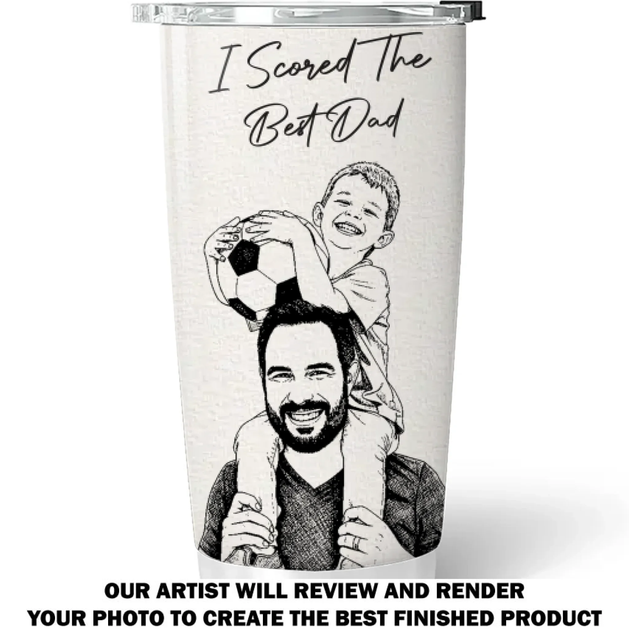 Scored The Best Dad - Personalized Custom Tumbler - Image 6