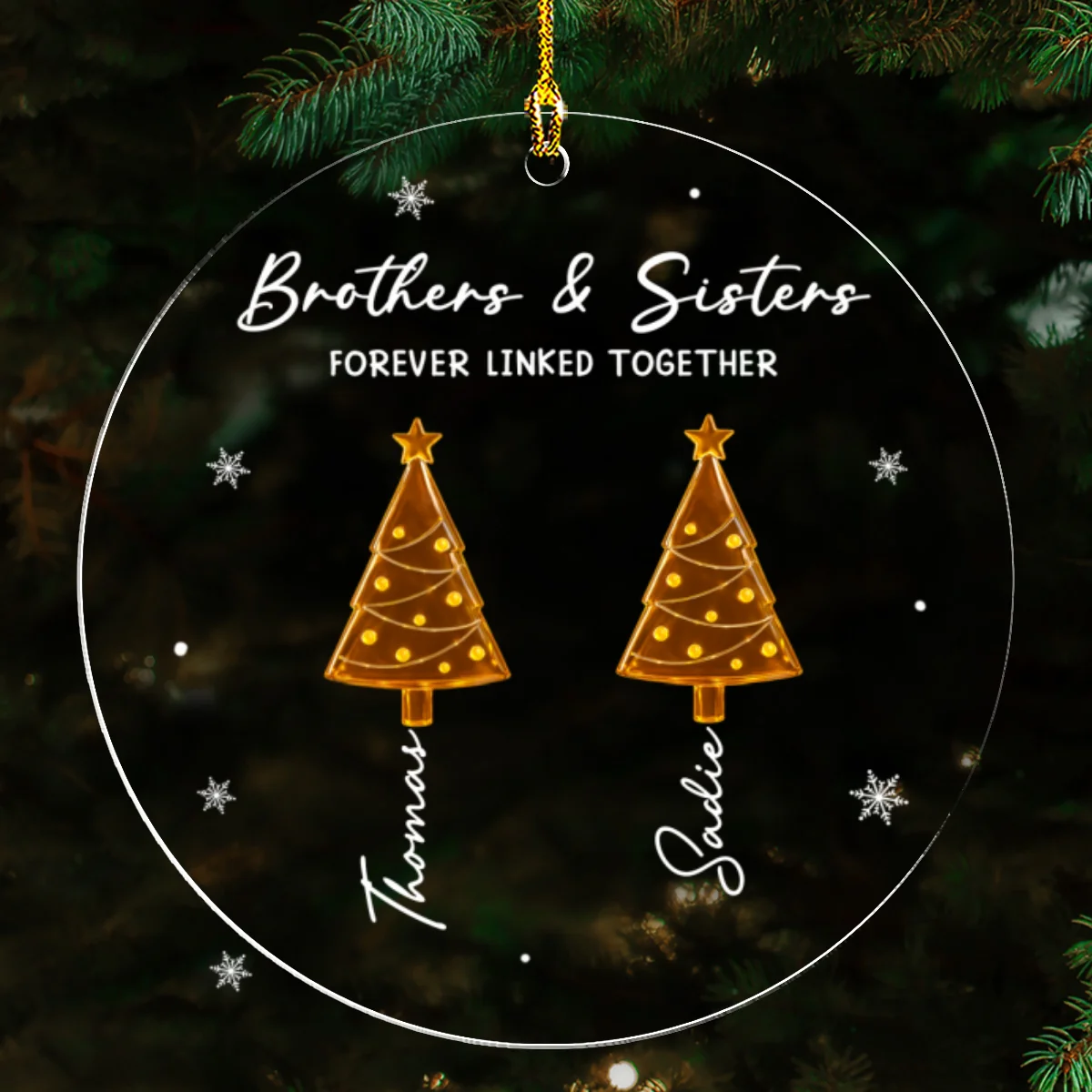 Season Love Siblings - Personalized Custom Acrylic Ornament - Image 6