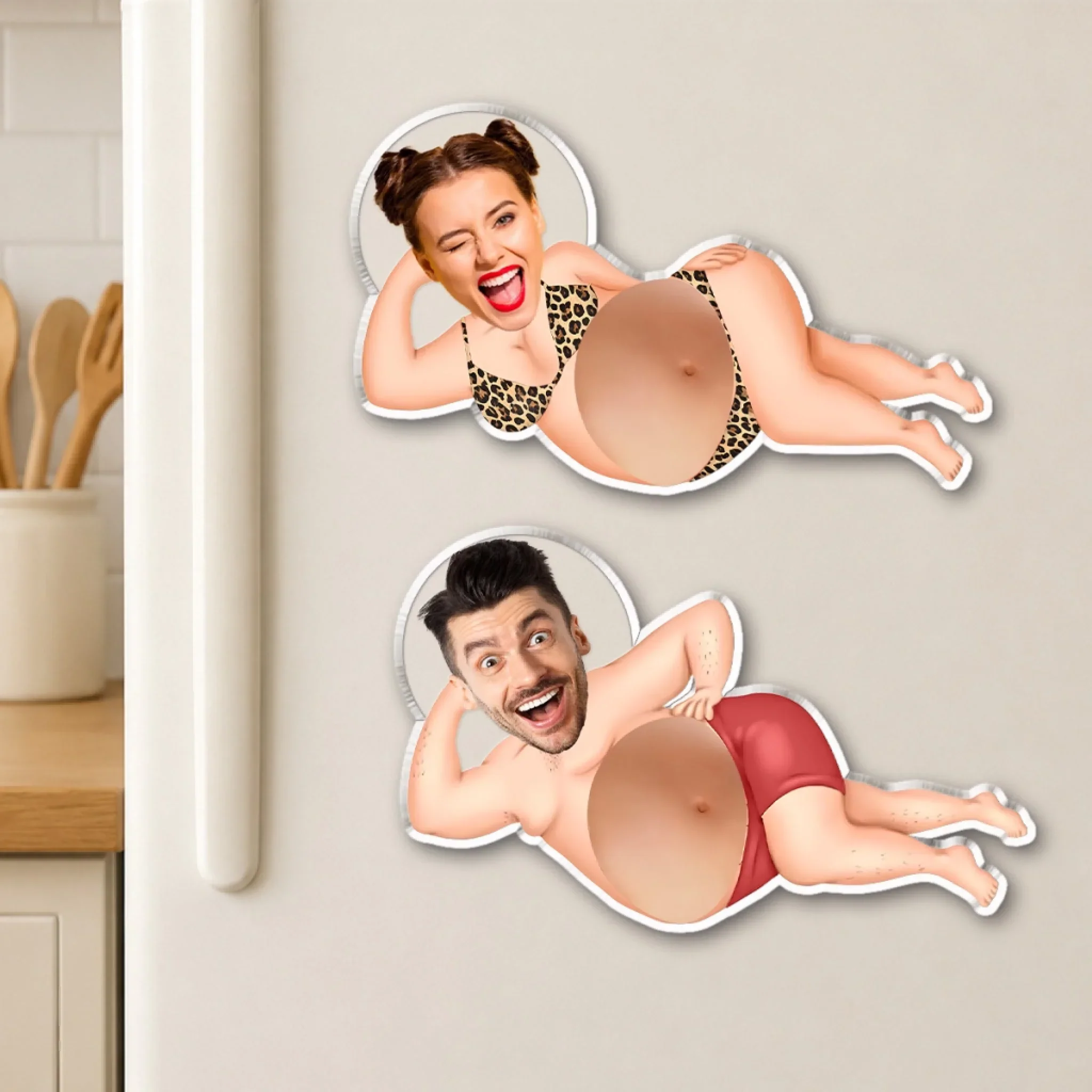 Sexy Couple - Personalized Custom Squishy Acrylic Fridge Magnet - Image 4