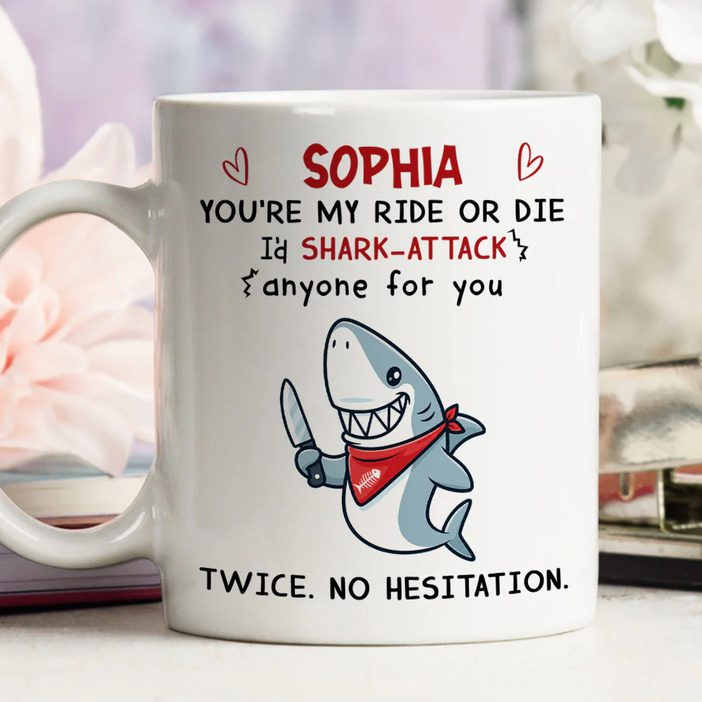 Shark Attack Anyone For You - Personalized Custom Coffee Mug - Image 4