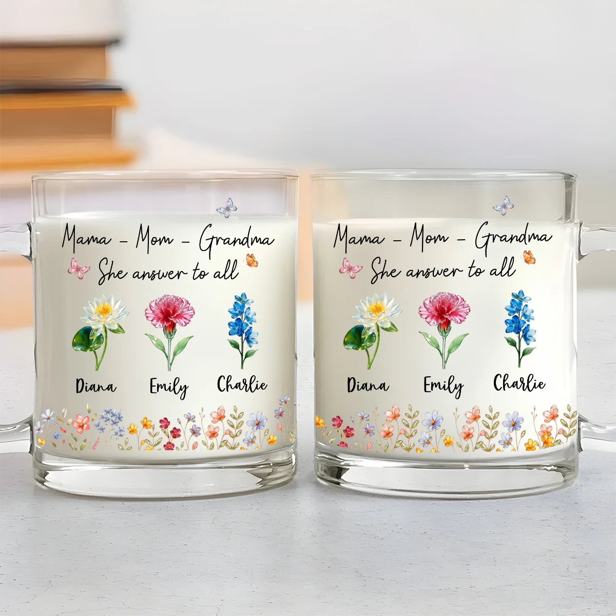 She Answers To All - Personalized Custom Glass Mug - Image 3