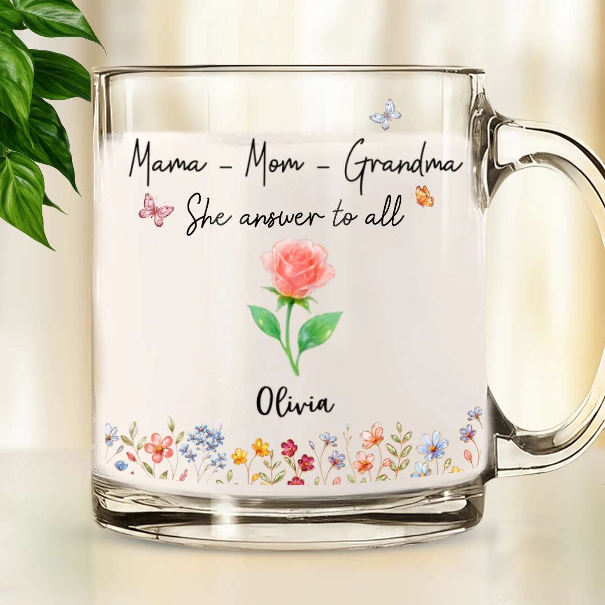 She Answers To All - Personalized Custom Glass Mug - Image 6