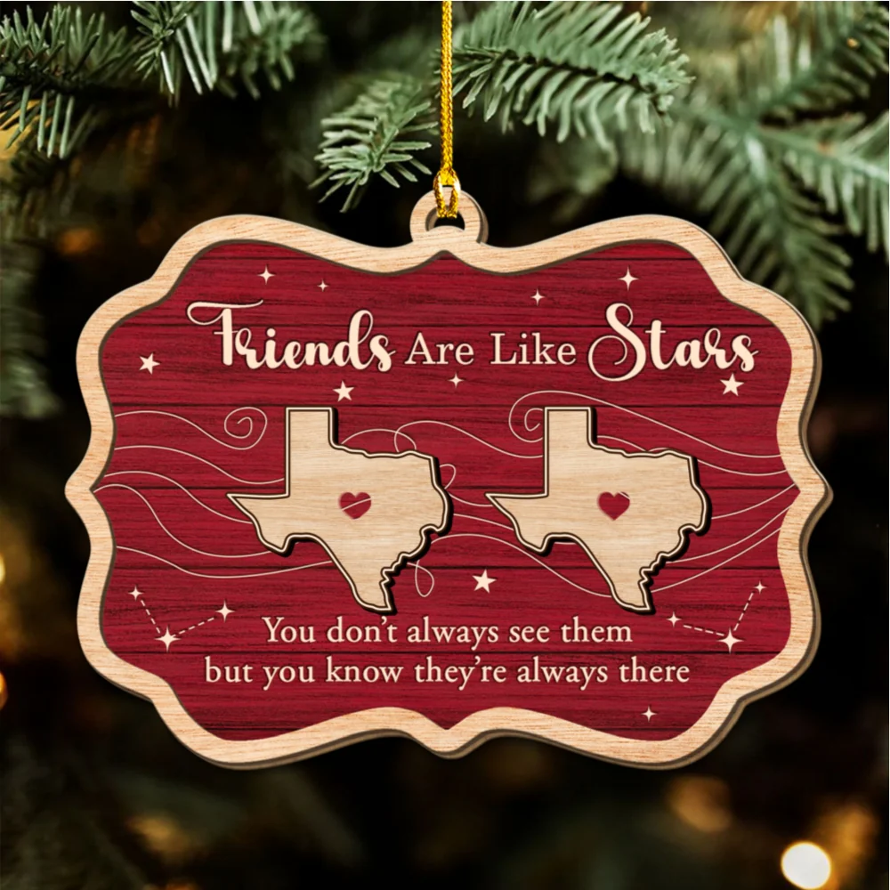 Siblings Are Like Star - Personalized Custom Wood Ornament - Image 5