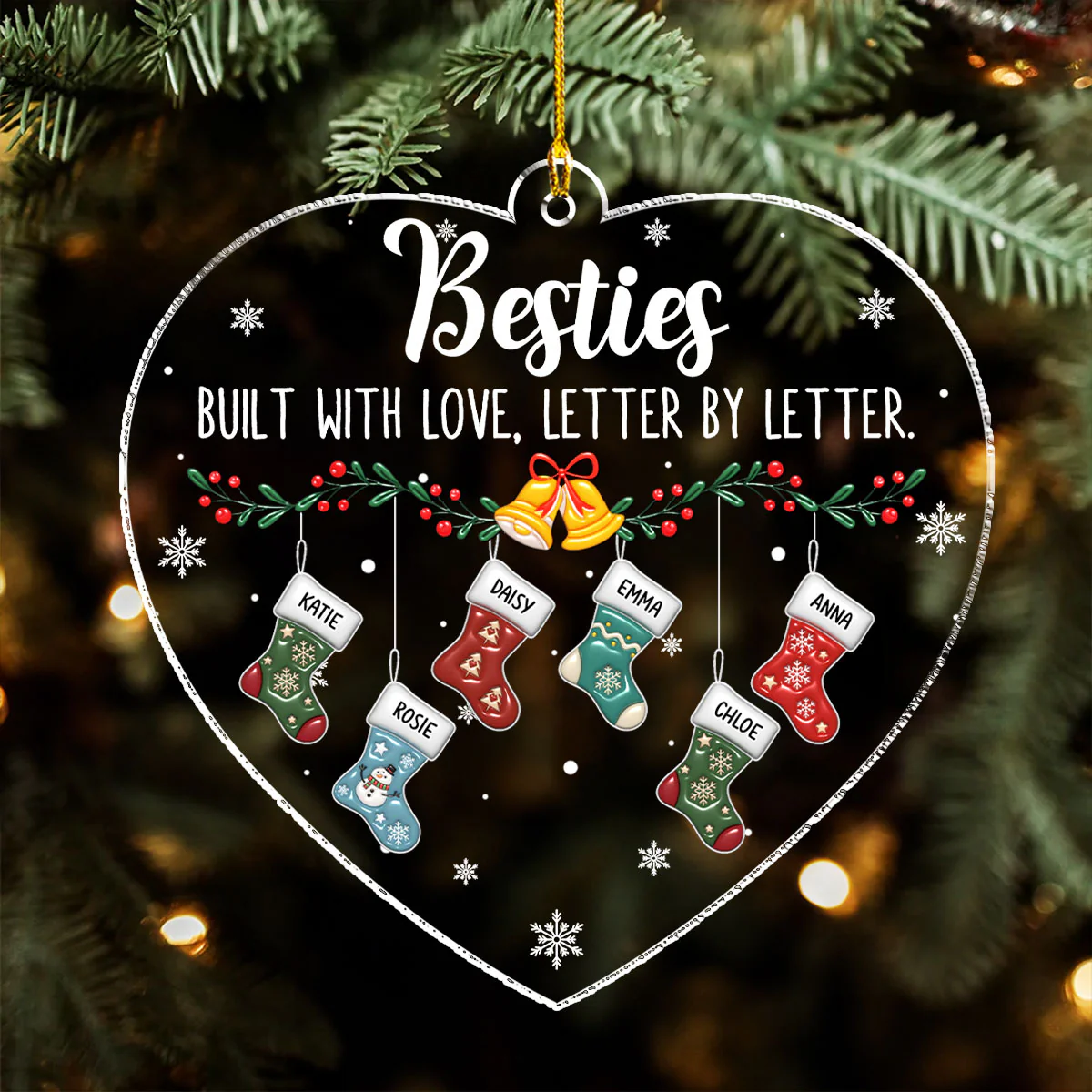 Side By Side Always - Personalized Custom 3D Effect Acrylic Ornament - Image 3