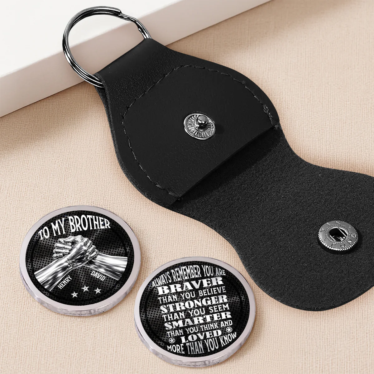 Side By Side Brother - Personalized Custom Pocket Hug - Image 2