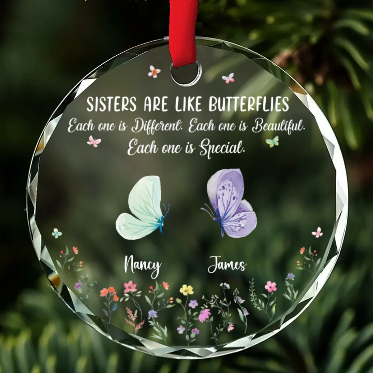 Sister Are The Gardeners Of Our Souls - Personalized Custom Glass Ornament - Image 6