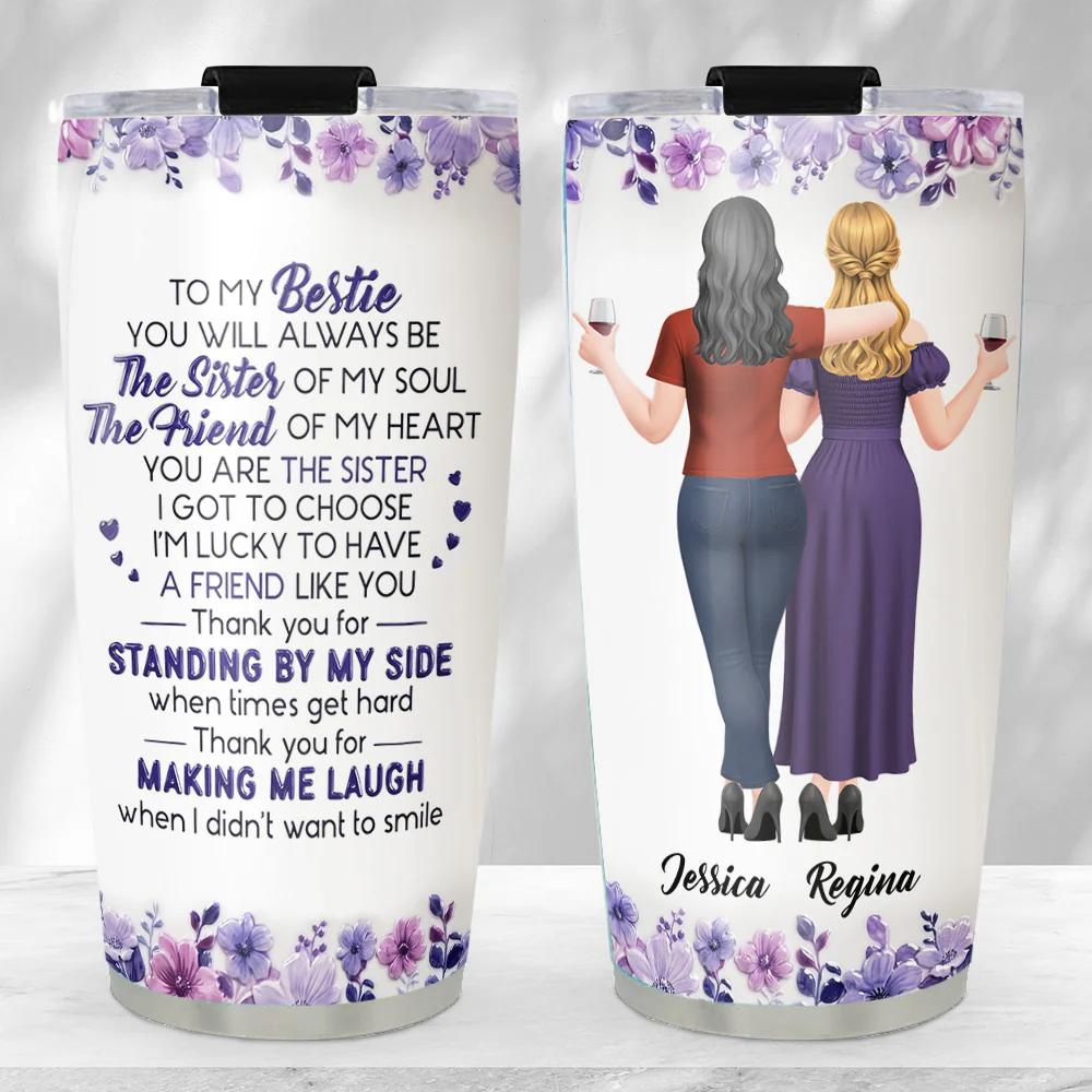 Sister Of My Soul - Personalized Custom 3D Effect Tumbler - Image 2