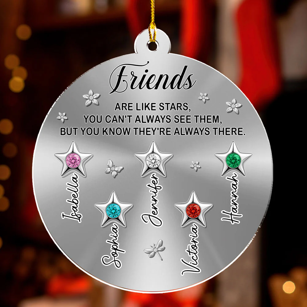 Sister Stars Are Always There - Personalized Custom Acrylic Ornament - Image 3