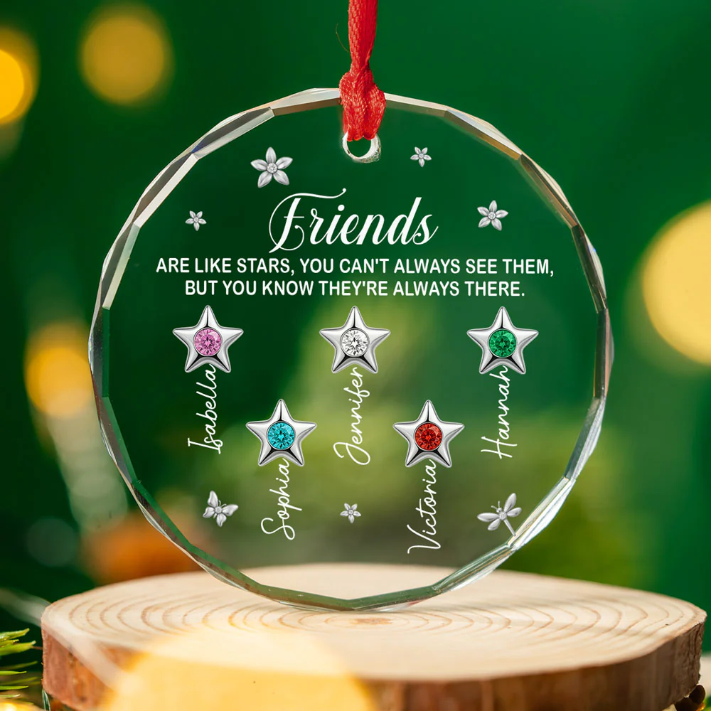 Sisters Are Always There - Personalized Custom Glass Ornament - Image 3