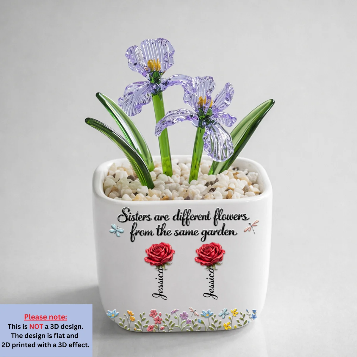 Sisters Are Different Flowers - Personalized Custom Glass Birth Month Flower - Image 8