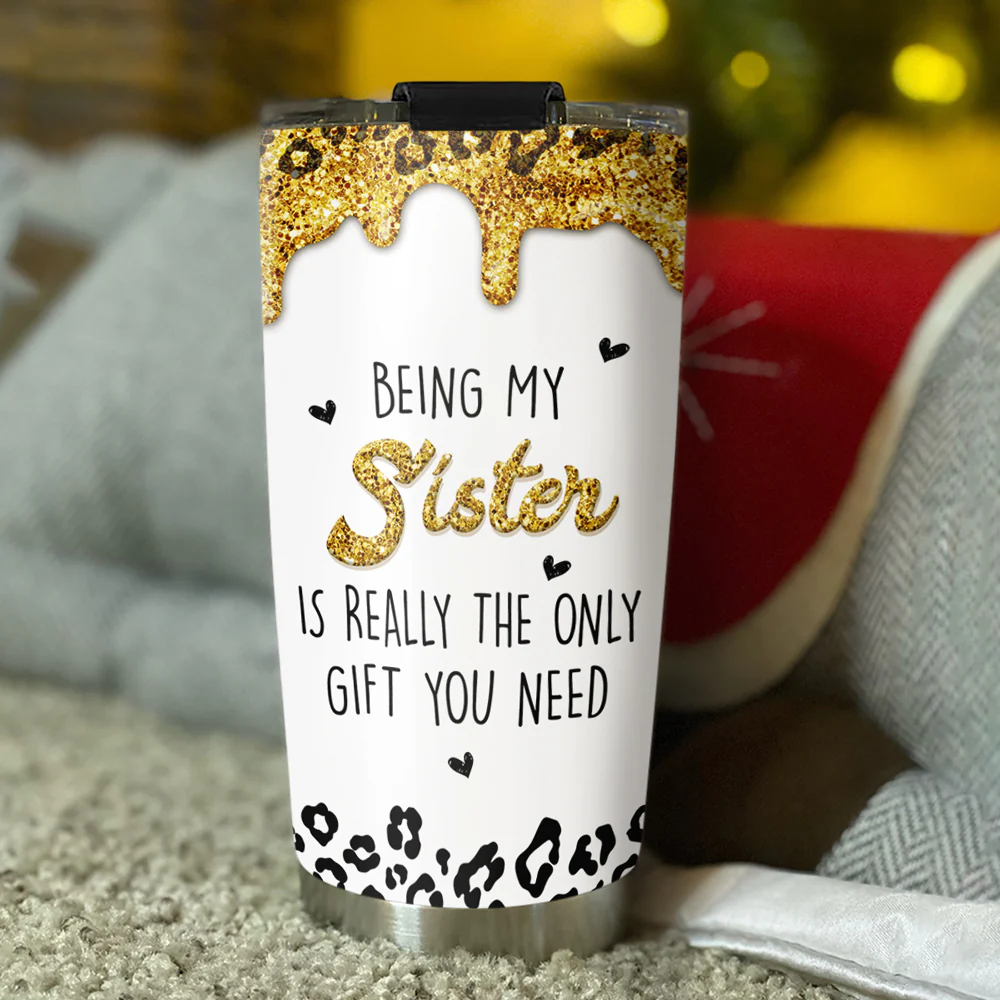 Sisters Are the Real Gift - Personalized Custom Tumbler - Image 3