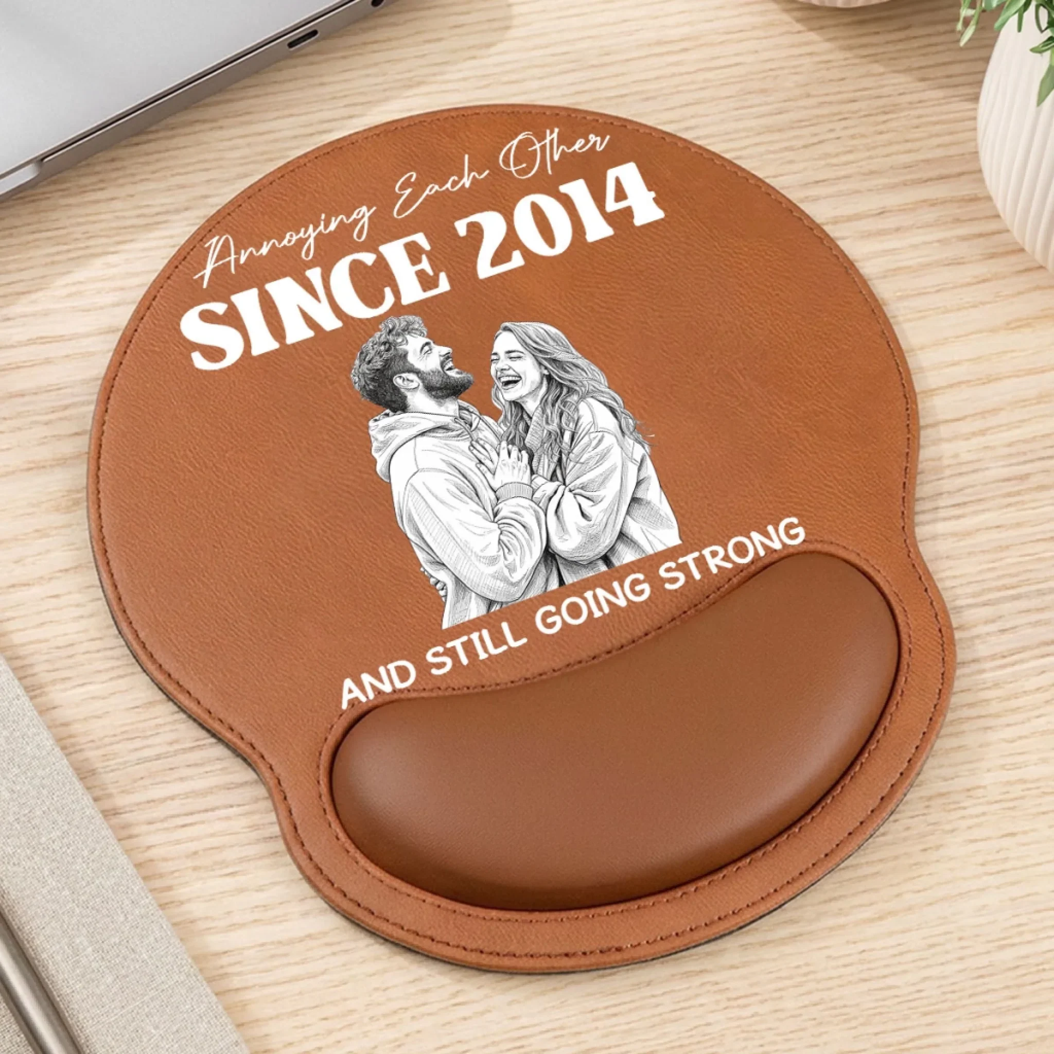 Sketch Love - Personalized Custom Leather Mouse Pad