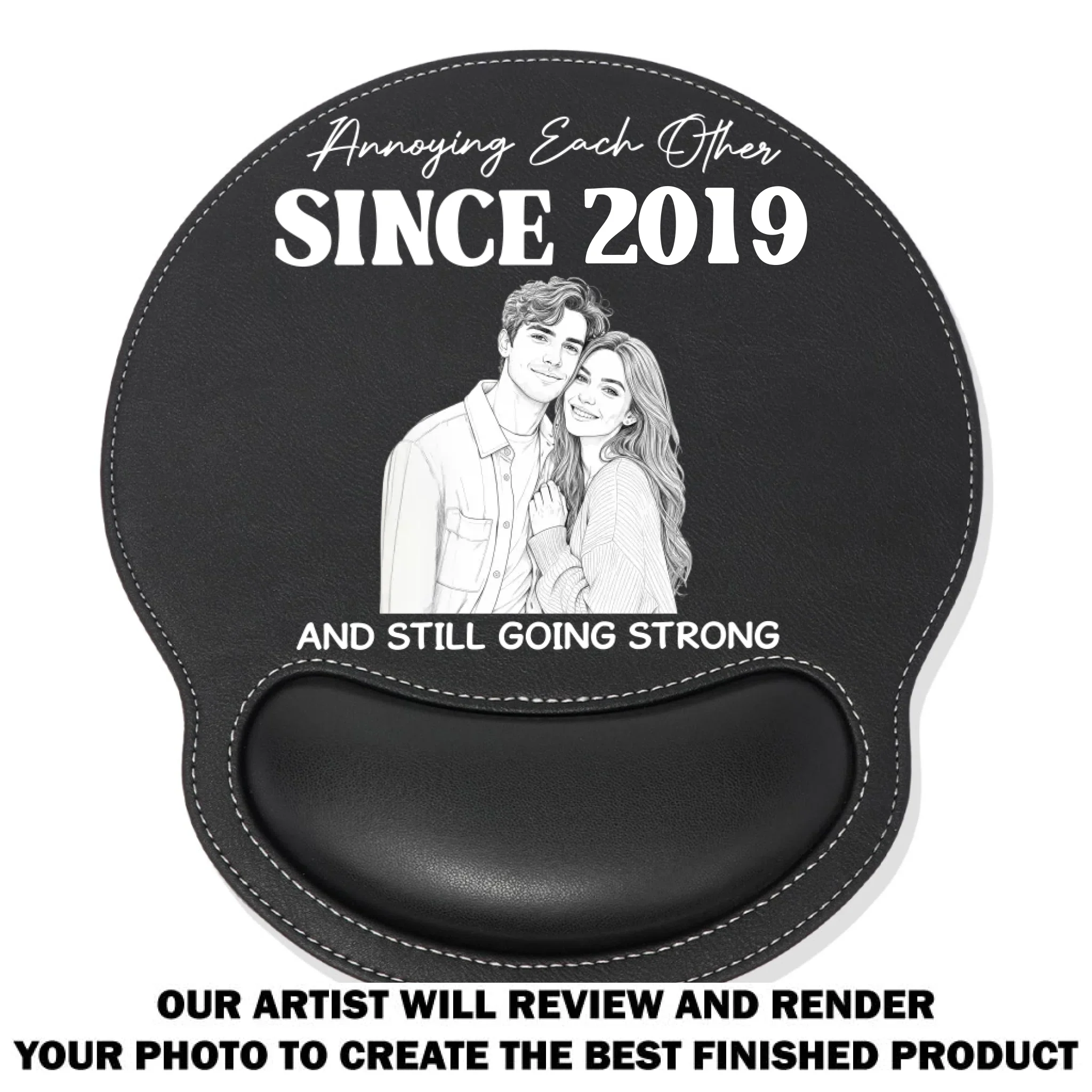 Sketch Love - Personalized Custom Leather Mouse Pad - Image 10