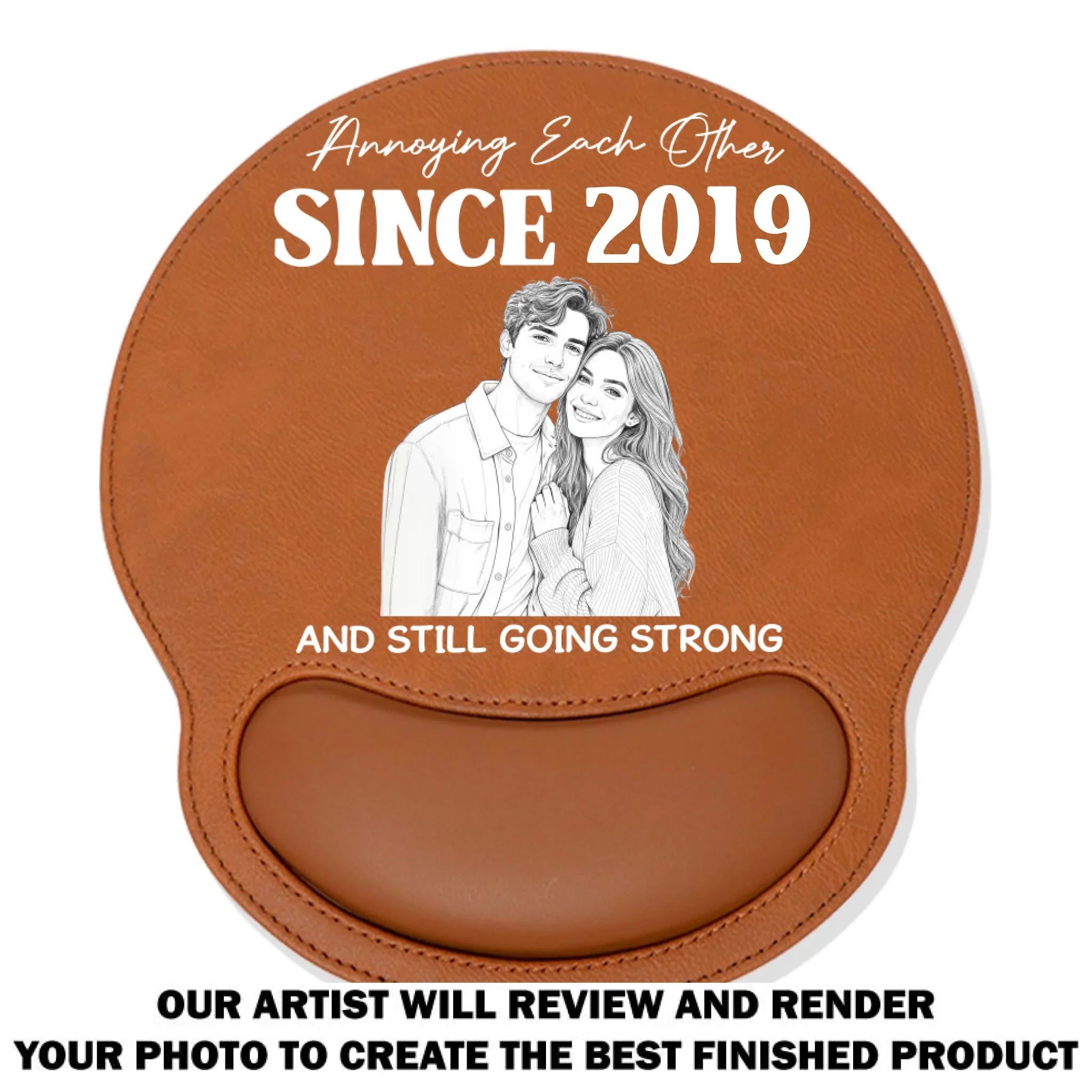 Sketch Love - Personalized Custom Leather Mouse Pad - Image 11