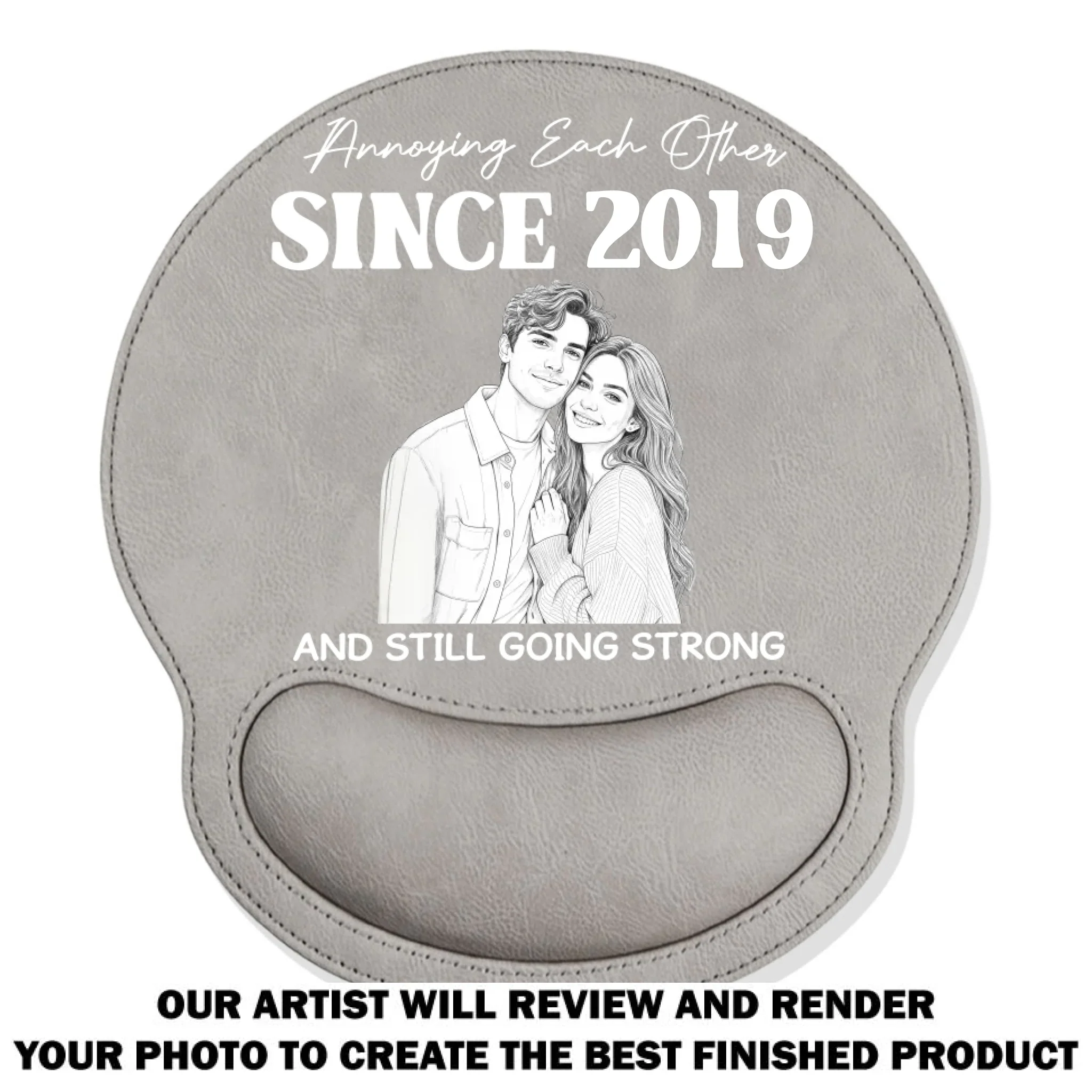 Sketch Love - Personalized Custom Leather Mouse Pad - Image 12