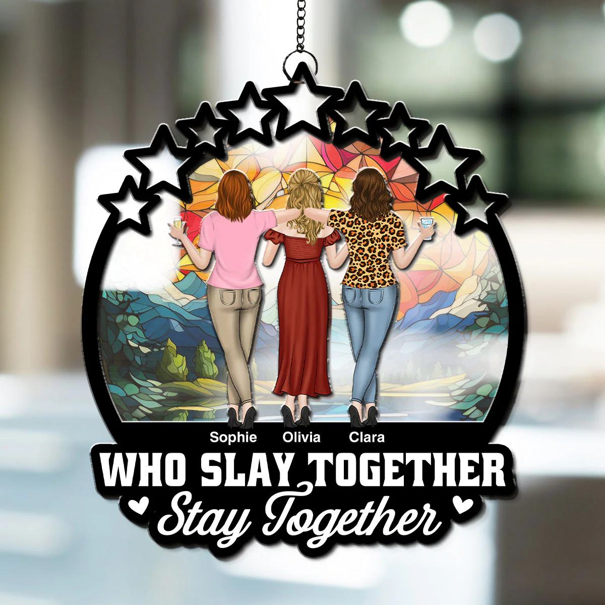 Slay Together - Personalized Custom Suncatcher - Image 4