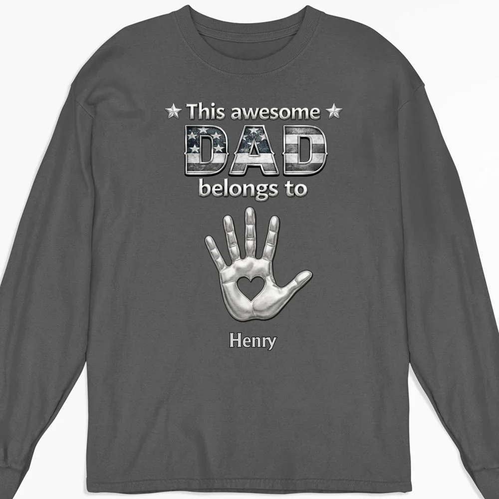 Sliver Grandpa Belongs To Us - Personalized Custom Shirt - Image 10