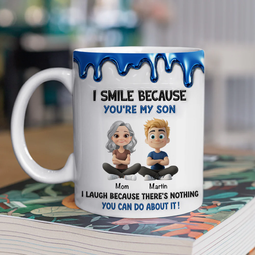 Smile Because You Are My Daughter - Personalized Custom 3D Inflated Effect Mug - Image 3