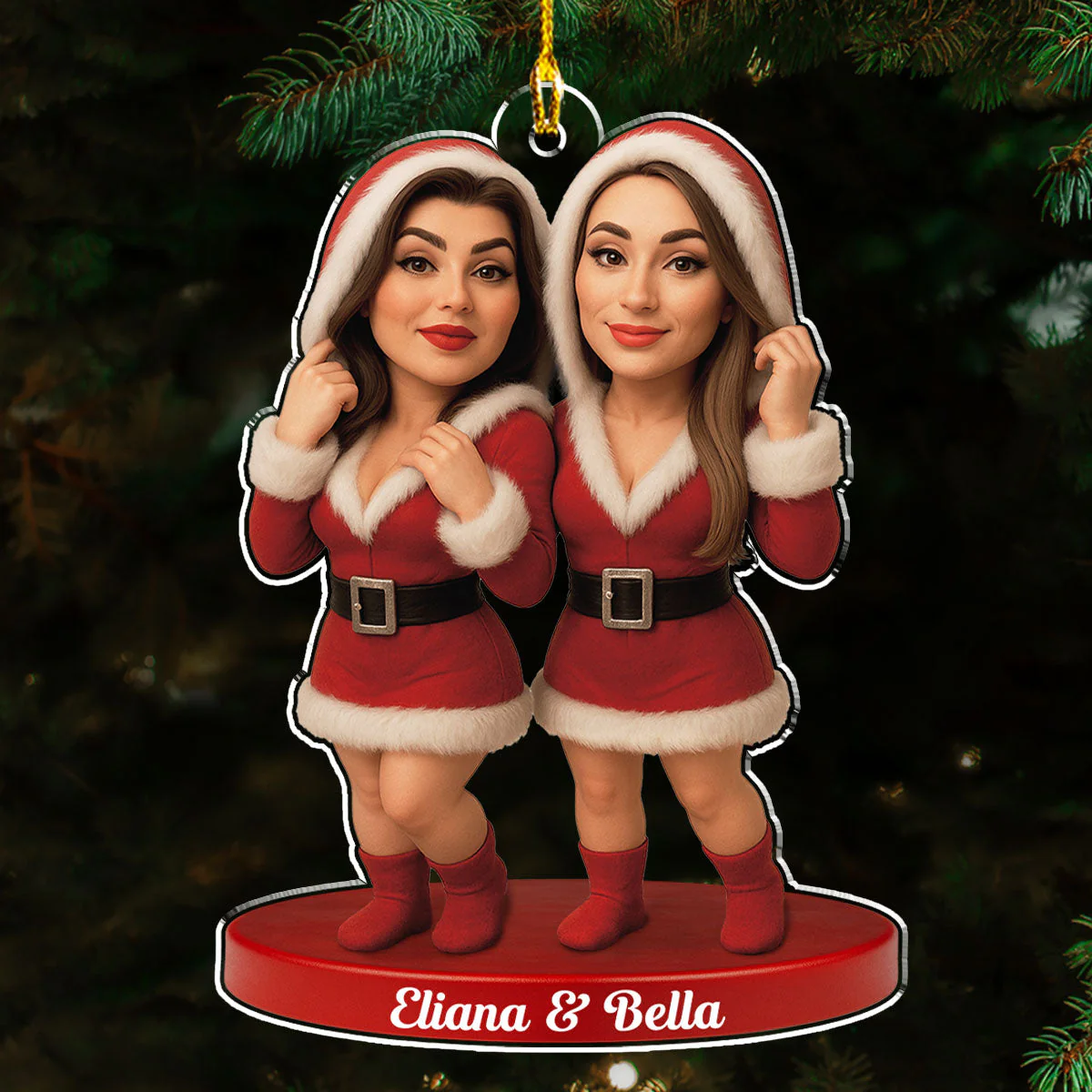 Smiles And Style - Personalized Custom Acrylic Ornament - Image 4