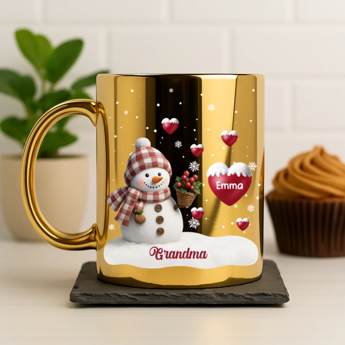 Snow Grandma - Personalized Custom Metallic Mug - Image 6
