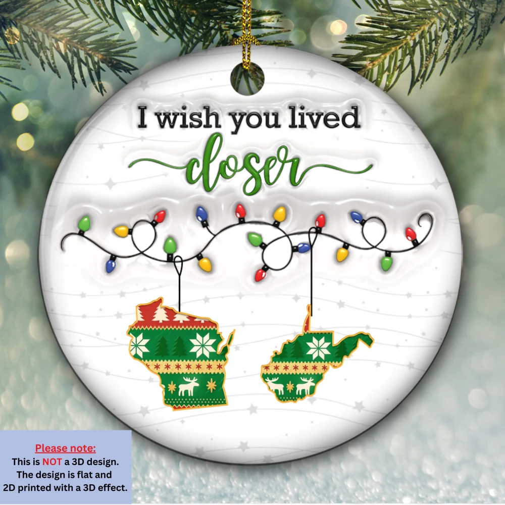 So Far From Me - Personalized Custom 3D Inflated Effect Ceramic Ornament - Image 6