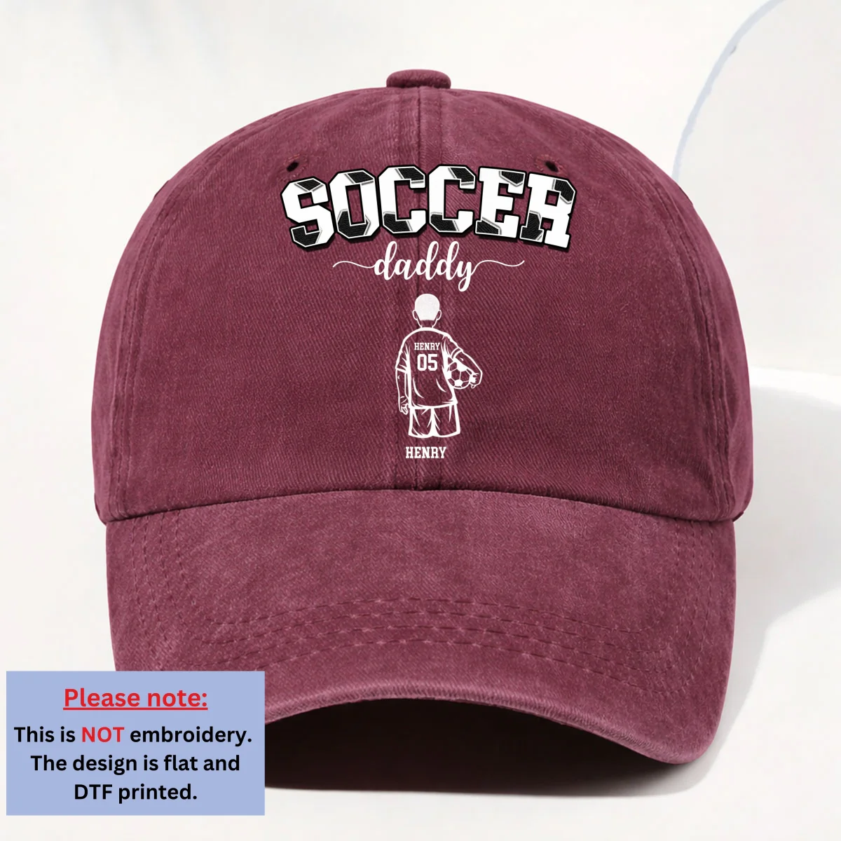 Soccer Dad Grandpa - Personalized Custom Vintage Washed Denim Cap - Image 10